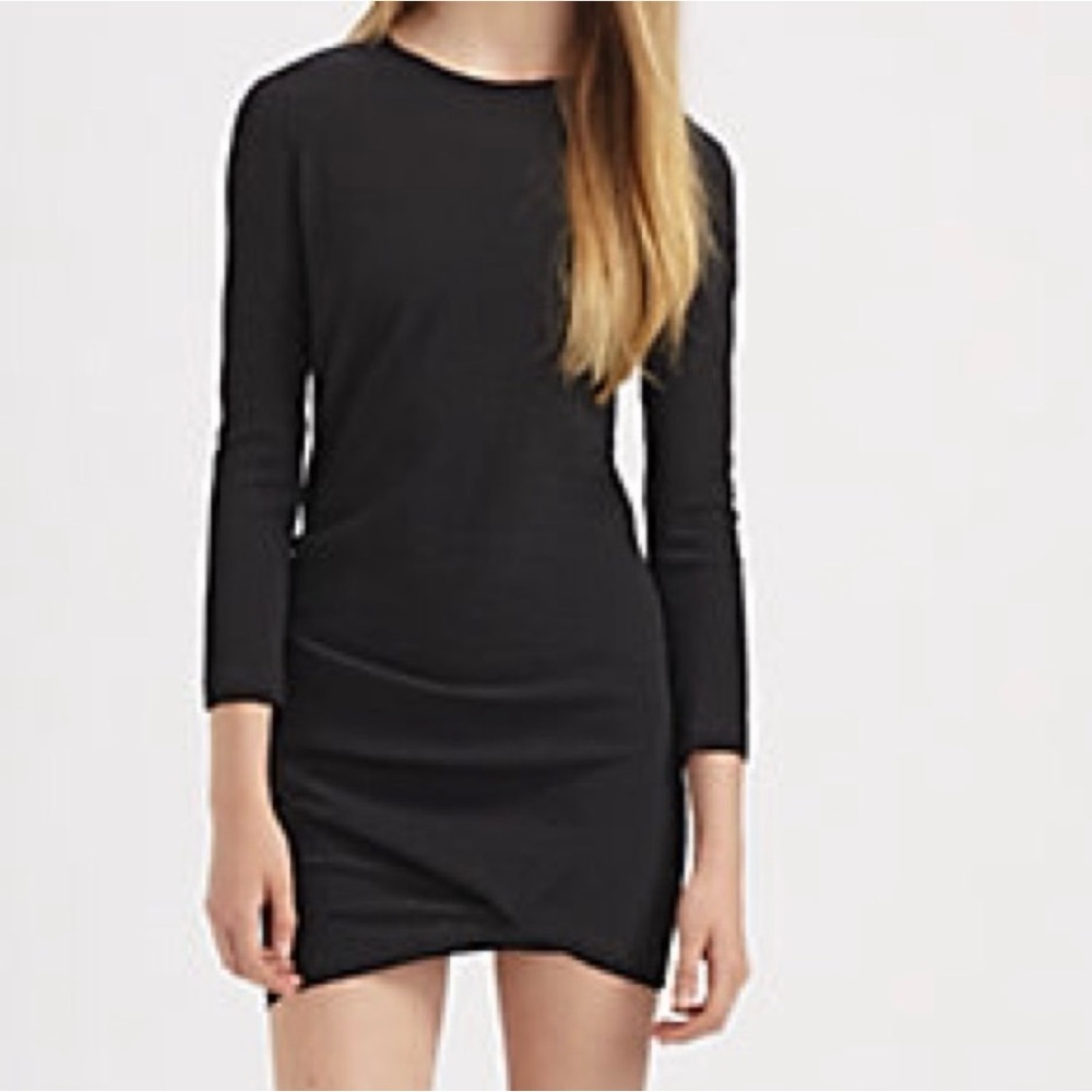 Black Asymmetrical Mini Dress LBD Modern Minimal IRO Diana US XS / 2 - Picture 10 of 10